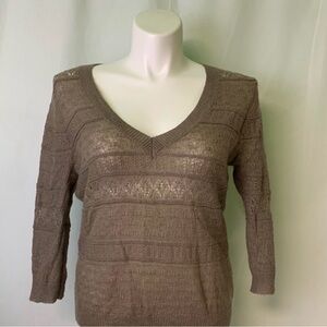 New York & Company Beige Knit Top